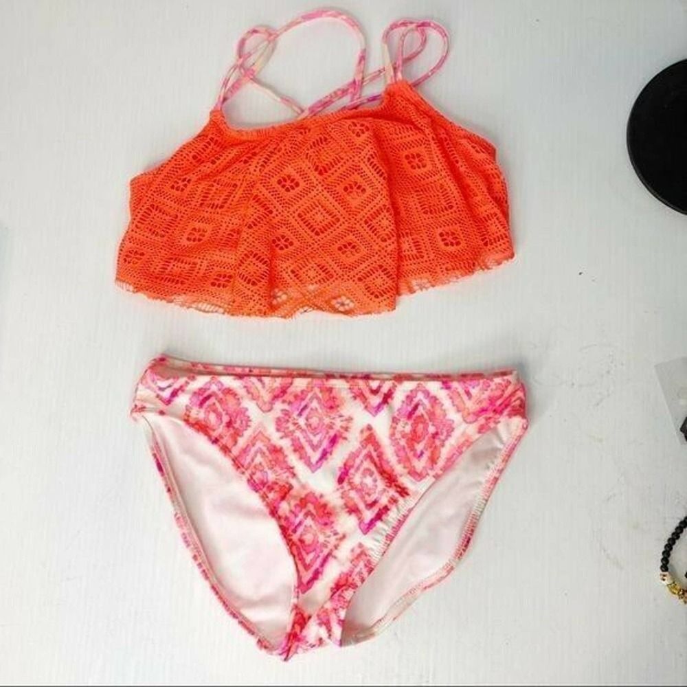 OP fluorescent Orange Pink 2 piece Bikini XL